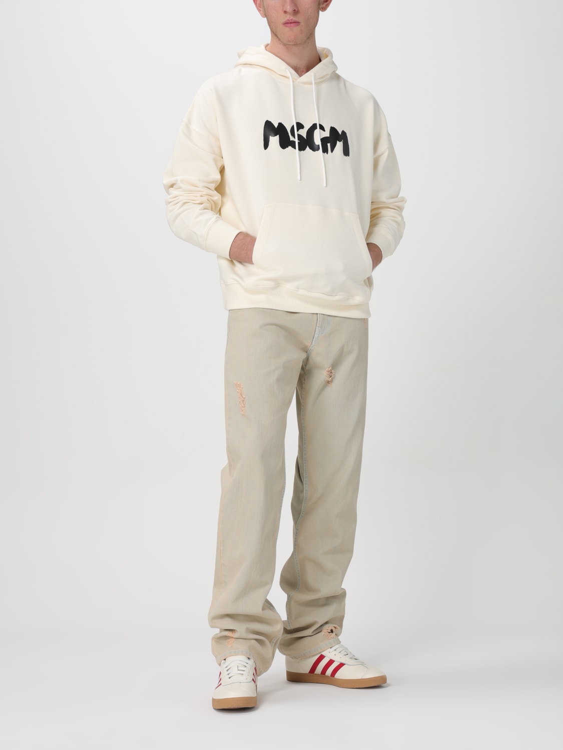 MSGM FELPA: Felpa con cappuccio MSGM, Panna - Img 2