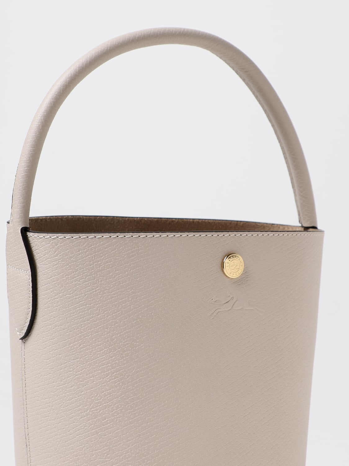 LONGCHAMP MINI BAG: Longchamp Épure bag in grained leather, Yellow Cream - Img 3