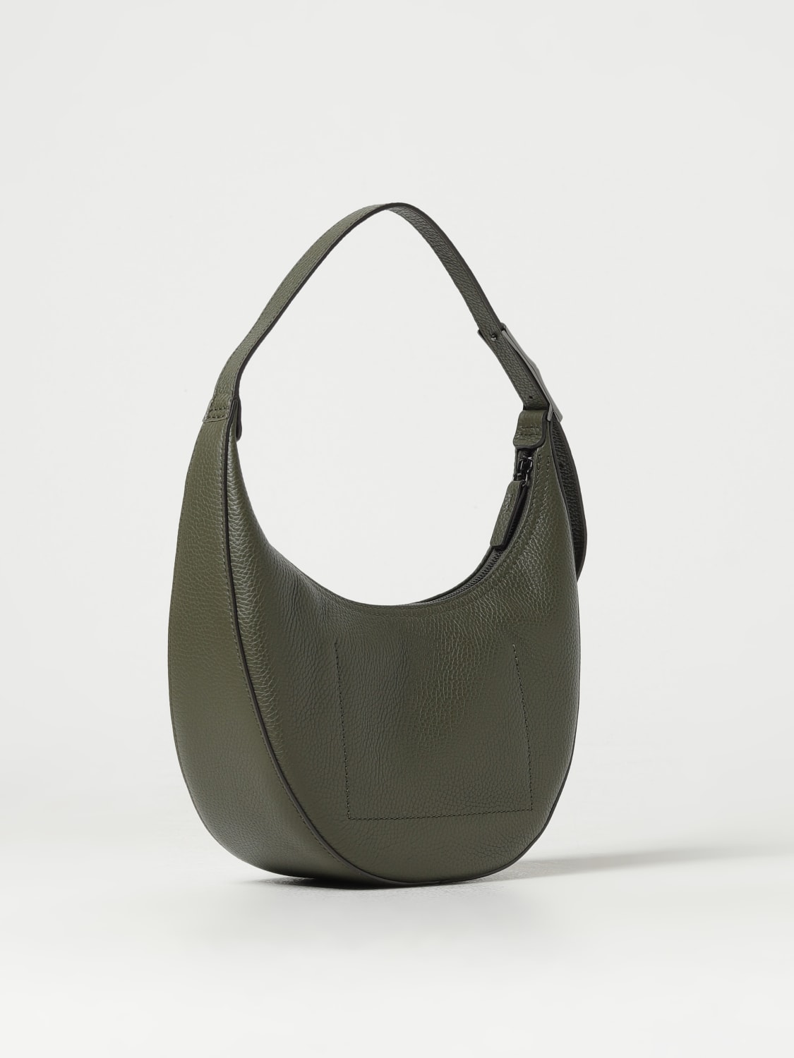 LONGCHAMP BORSA A SPALLA: Borsa Roseau Essential Longchamp in pelle a grana, Militare - Img 2