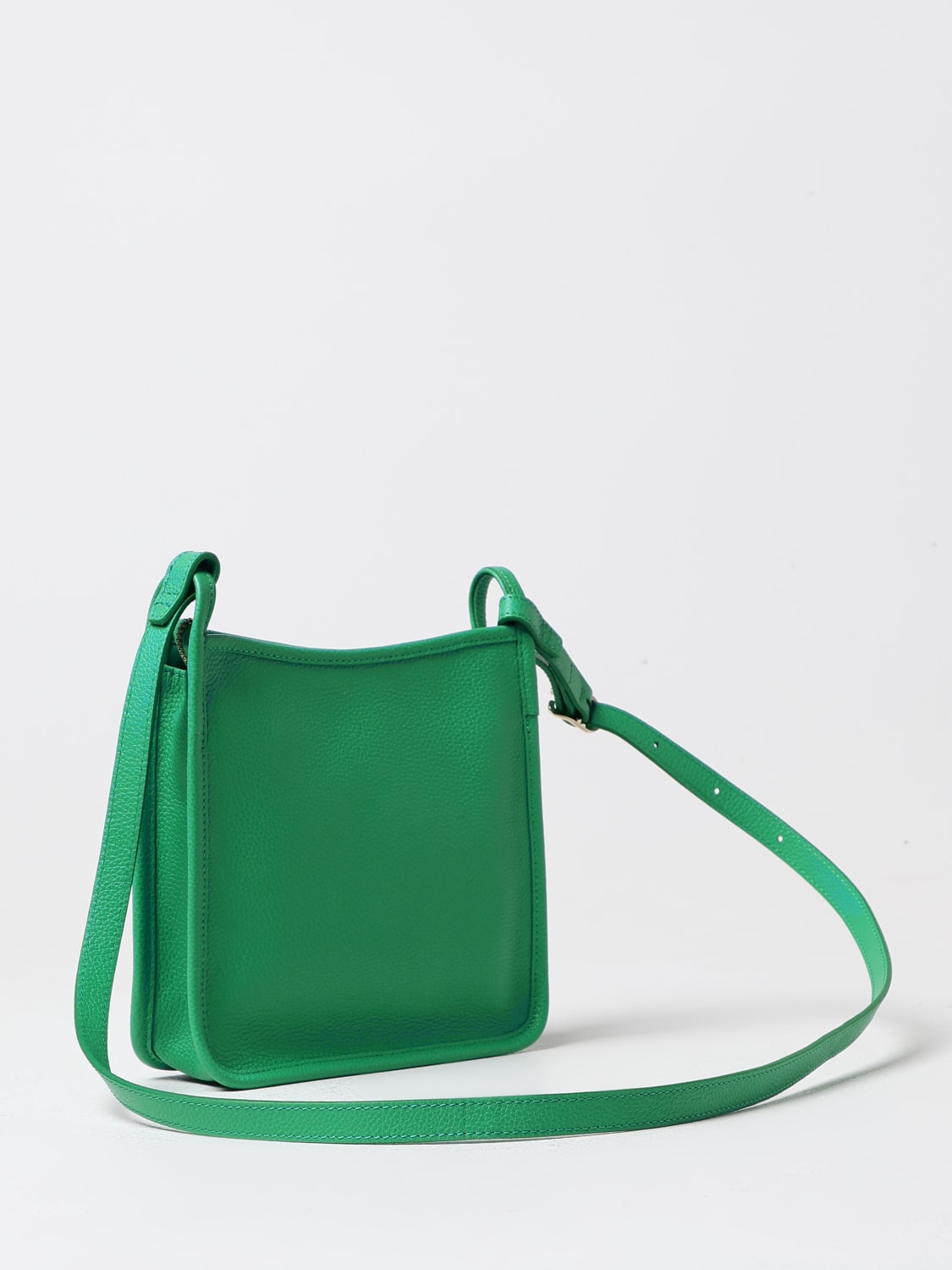 LONGCHAMP MINI BAG: Longchamp Le Foulonné bag in grained leather, Green - Img 2