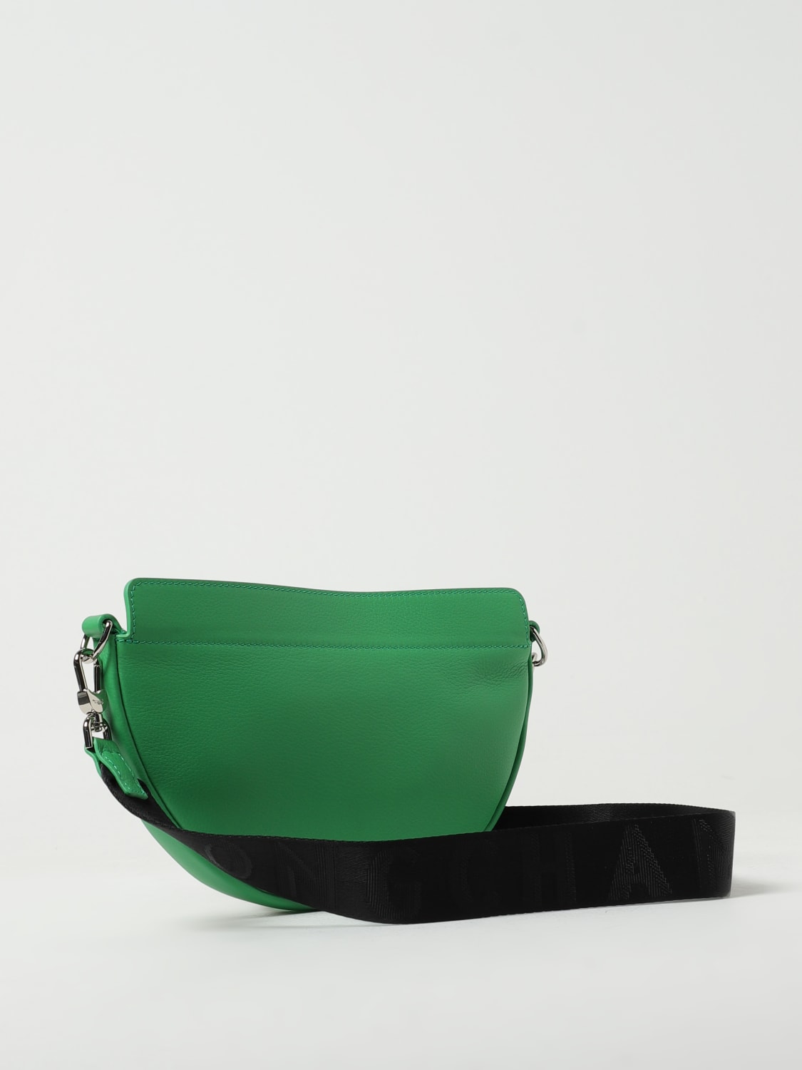 LONGCHAMP MINI BAG: Longchamp Smile S bag in grained leather with shoulder strap, Green - Img 2