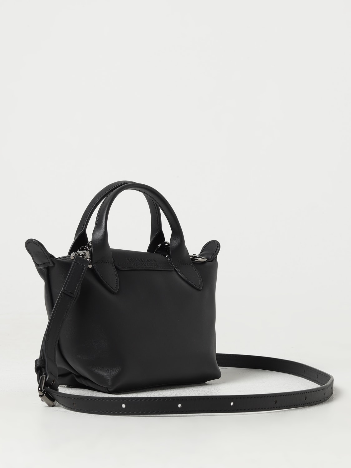 LONGCHAMP MINI BAG: Longchamp Le Pliage Xtra leather bag with shoulder strap, Black - Img 2