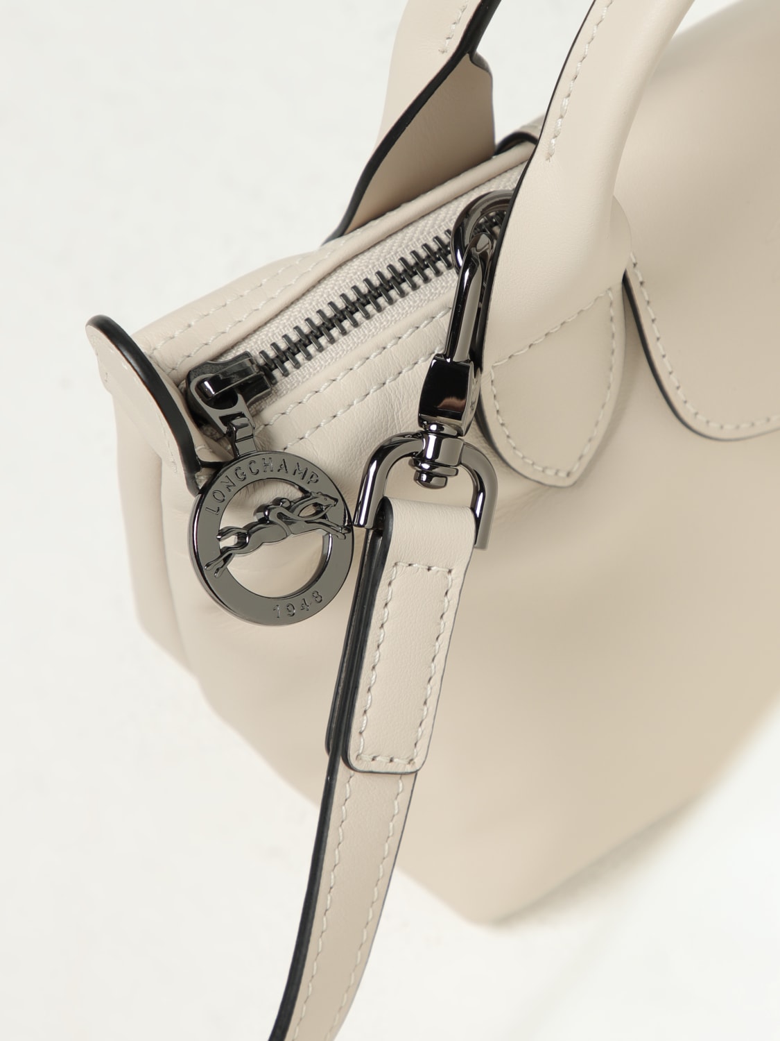 LONGCHAMP BORSA MINI: Borsa Le Pliage Xtra XS Longchamp in pelle, Avorio - Img 3