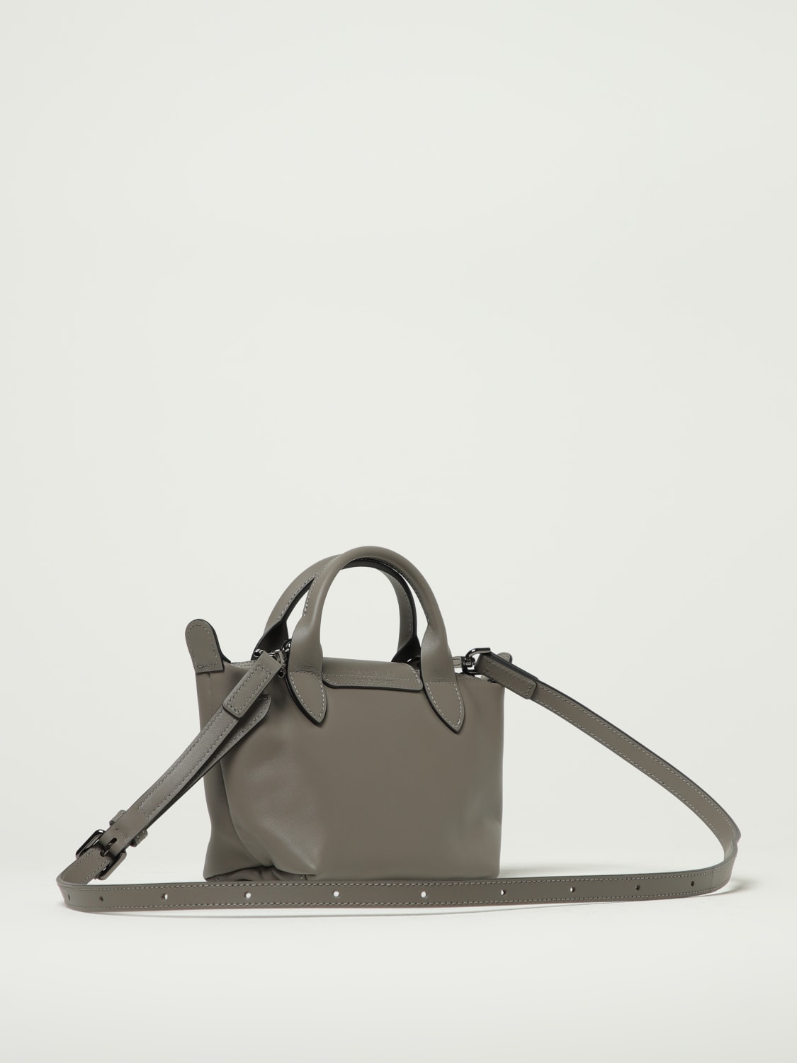 LONGCHAMP MINI BAG: Longchamp Le Pliage Xtra leather bag with shoulder strap, Dove Grey - Img 2