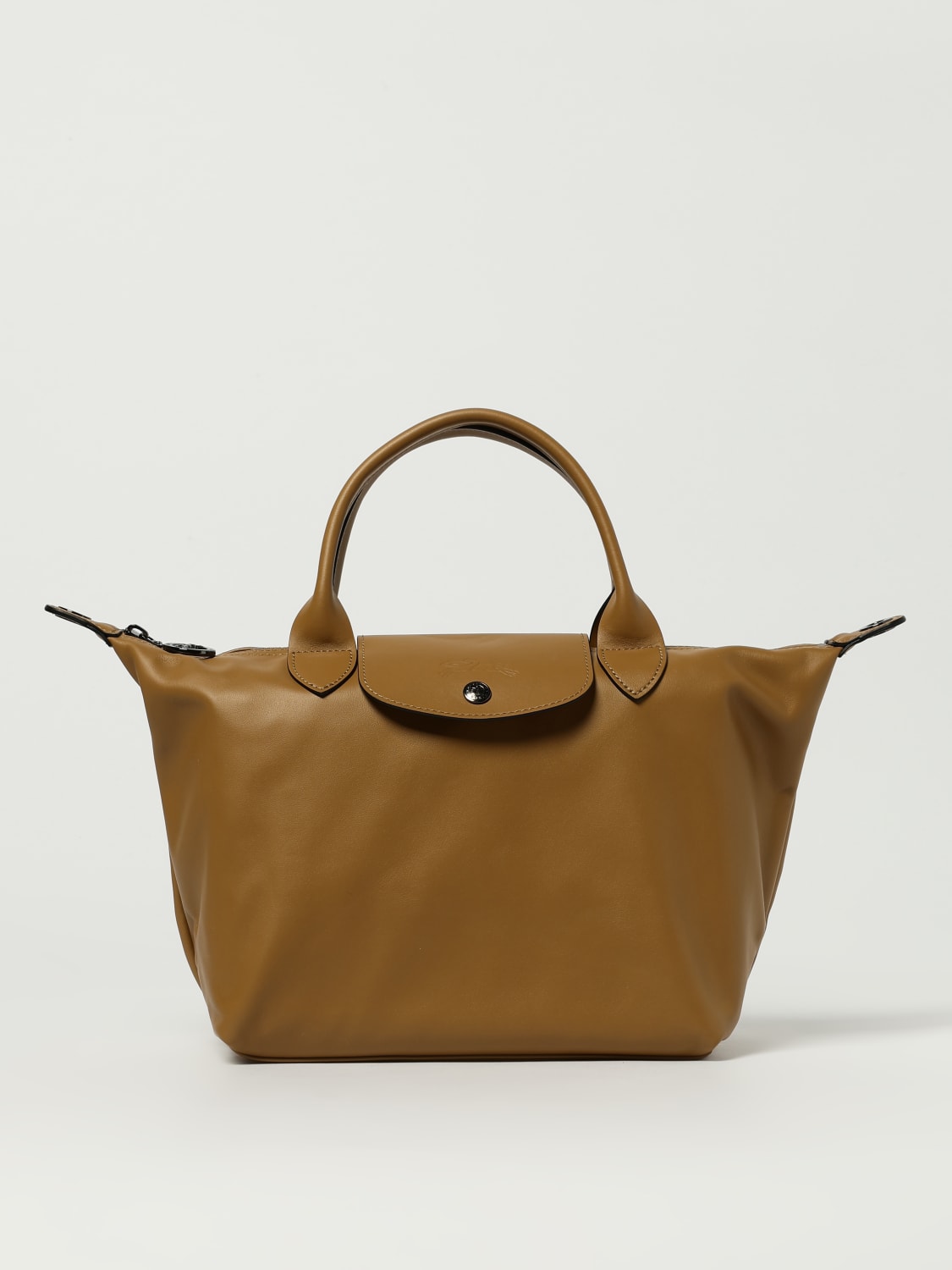 LONGCHAMP HANDBAG: Longchamp Le Pliage Xtra S leather bag with shoulder strap, Tobacco - Img 1