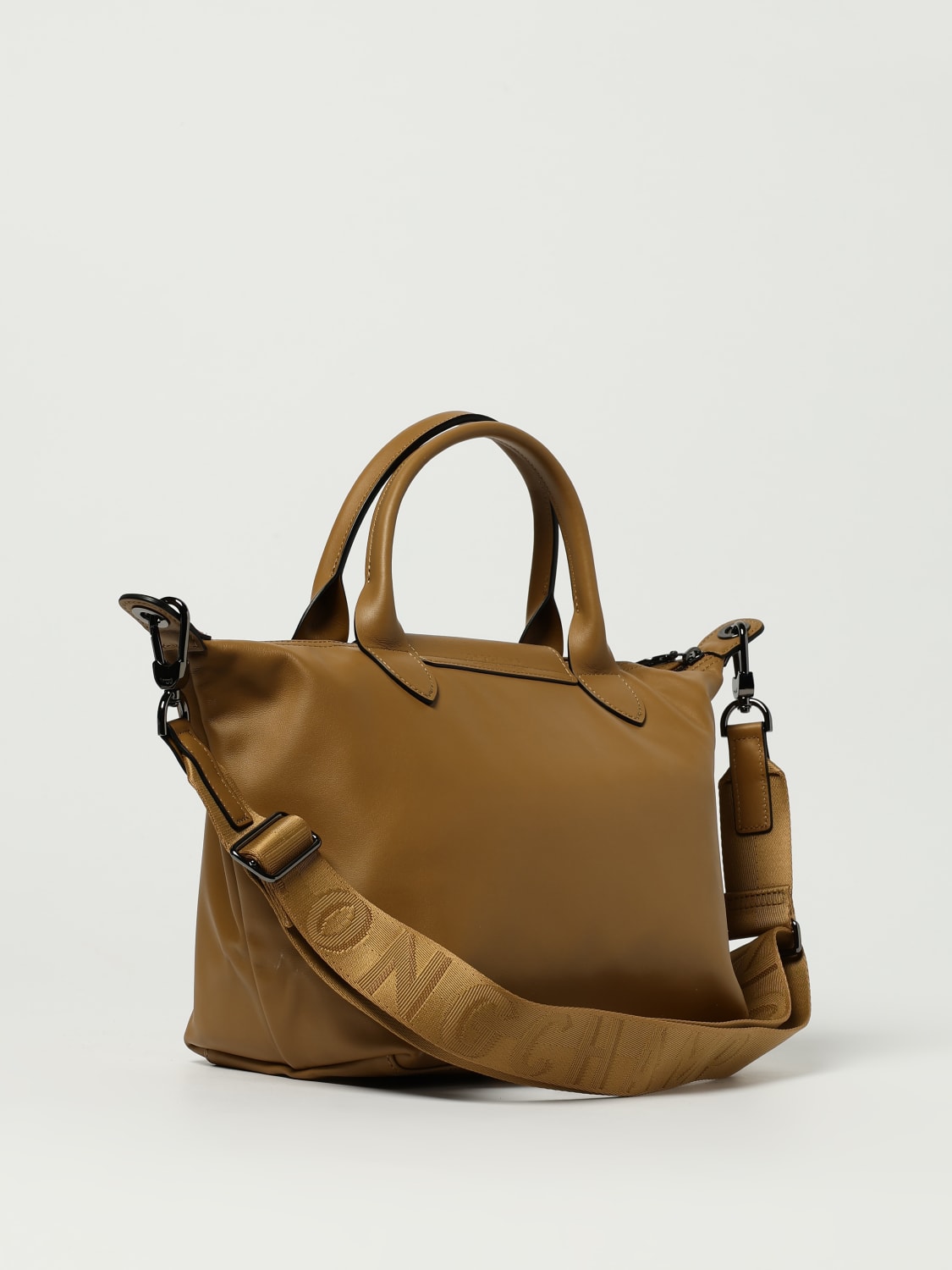LONGCHAMP HANDBAG: Longchamp Le Pliage Xtra S leather bag with shoulder strap, Tobacco - Img 2