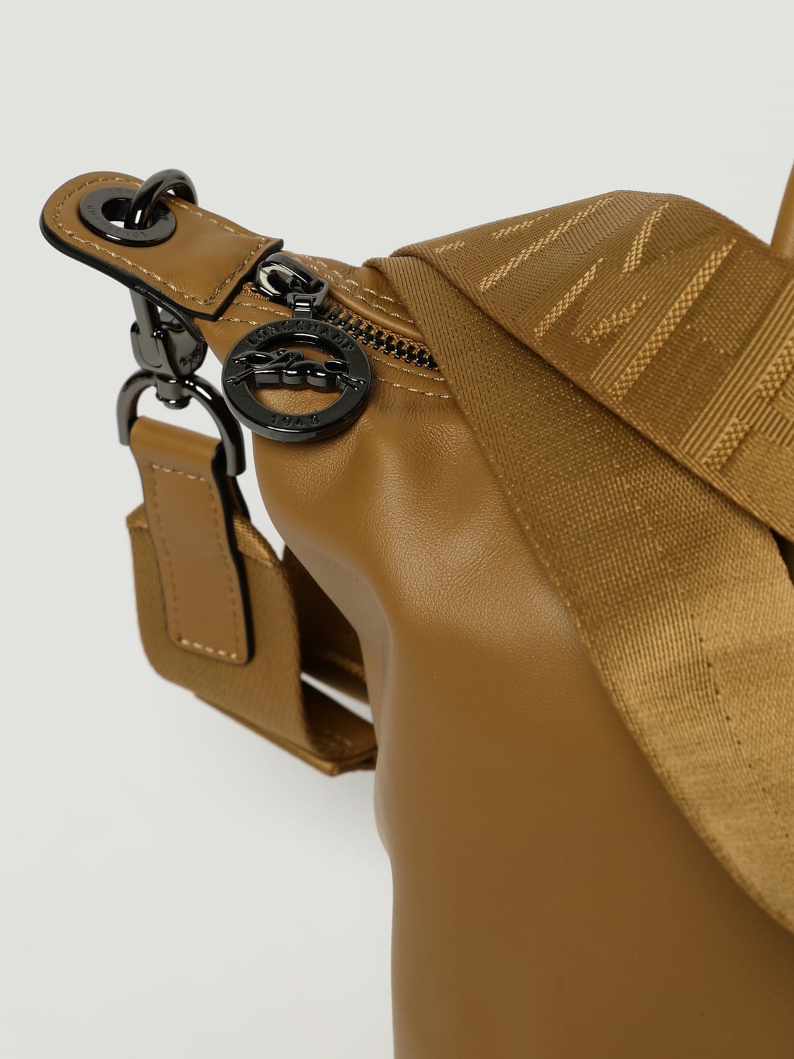 LONGCHAMP HANDBAG: Longchamp Le Pliage Xtra S leather bag with shoulder strap, Tobacco - Img 3