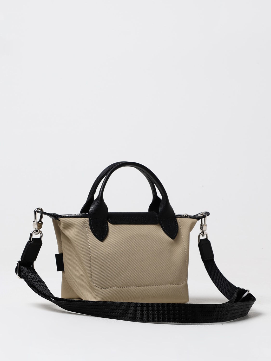 LONGCHAMP MINI BAG: Longchamp Le Pliage Energy XS bag in recycled nylon and grained leather, Beige - Img 2