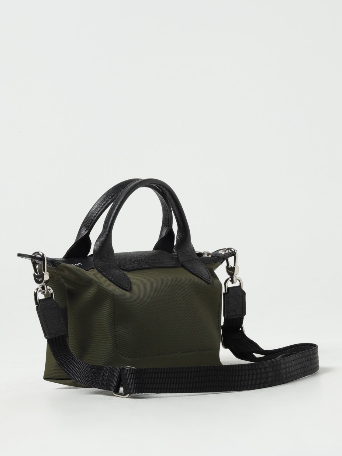 LONGCHAMP MINI BAG: Longchamp Le Pliage Energy XS bag in recycled nylon and grained leather, Military - Img 2