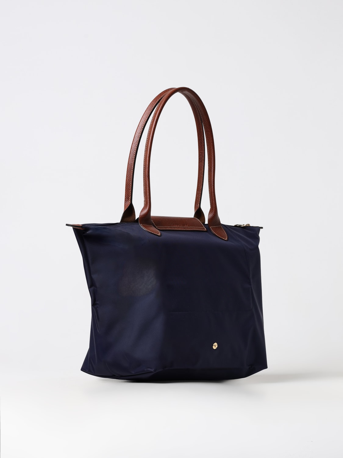LONGCHAMP SHOULDER BAG: Longchamp Le Pliage recycled nylon and leather bag, Blue - Img 2