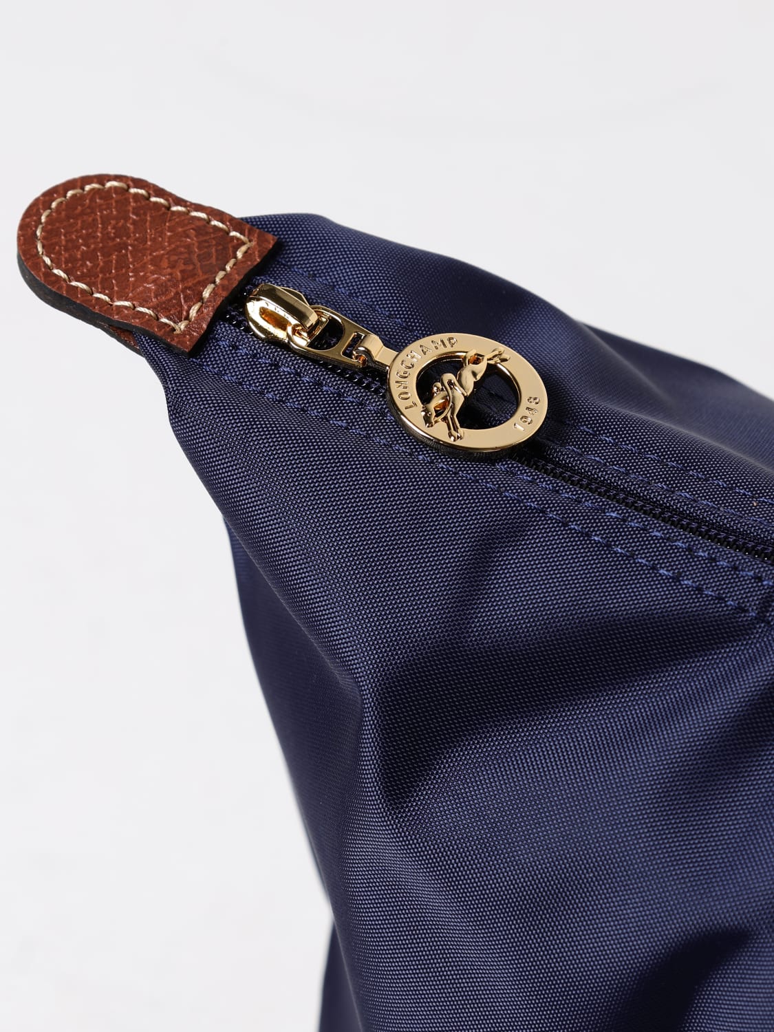 LONGCHAMP SHOULDER BAG: Longchamp Le Pliage recycled nylon and leather bag, Blue - Img 3