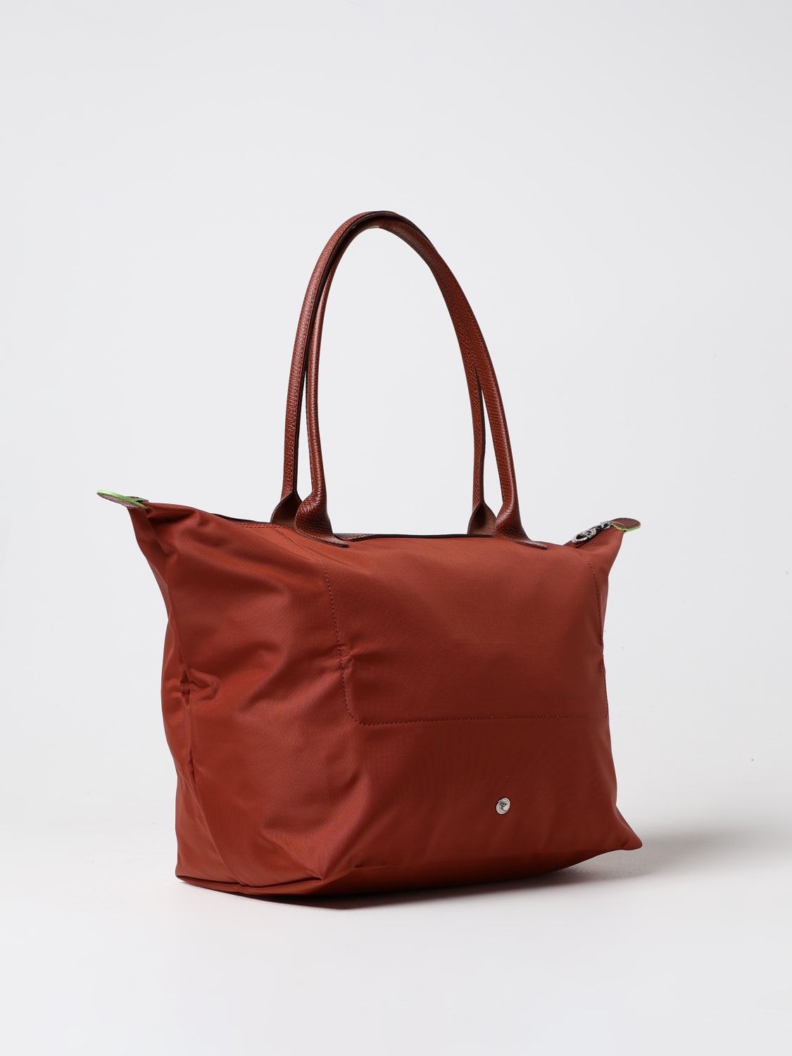 LONGCHAMP SHOULDER BAG: Longchamp Le Pliage recycled nylon and leather bag, Hazel - Img 2