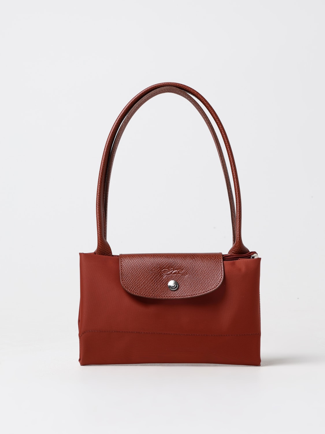 LONGCHAMP SHOULDER BAG: Longchamp Le Pliage recycled nylon and leather bag, Hazel - Img 4