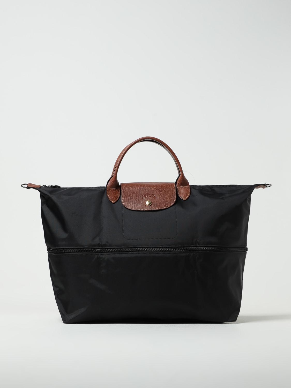 LONGCHAMP TRAVEL CASE: Longchamp Le Pliage travel bag in recycled nylon and leather, Black - Img 1