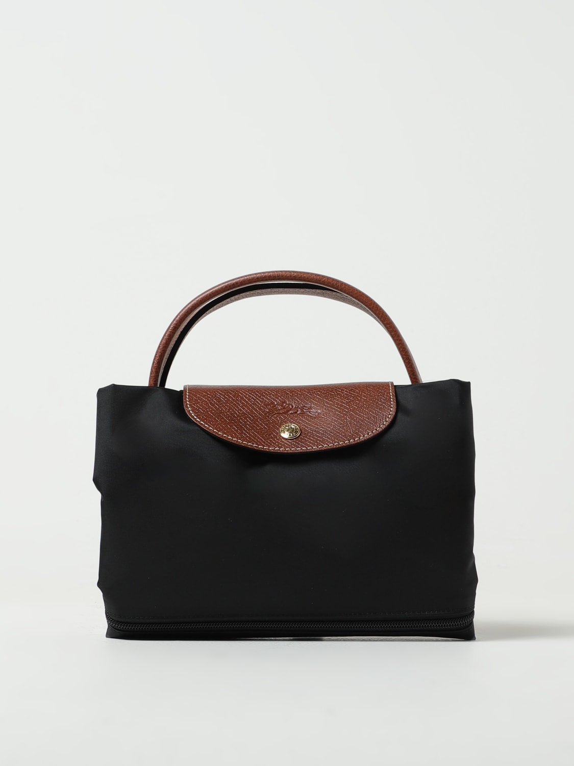 LONGCHAMP TRAVEL CASE: Longchamp Le Pliage travel bag in recycled nylon and leather, Black - Img 3