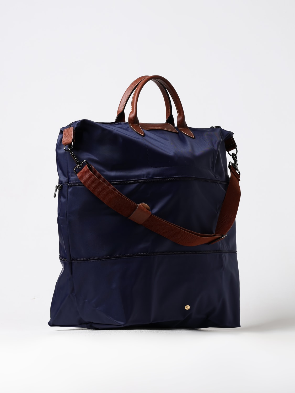 LONGCHAMP TRAVEL CASE: Longchamp Le Pliage travel bag in recycled nylon and leather, Blue - Img 2