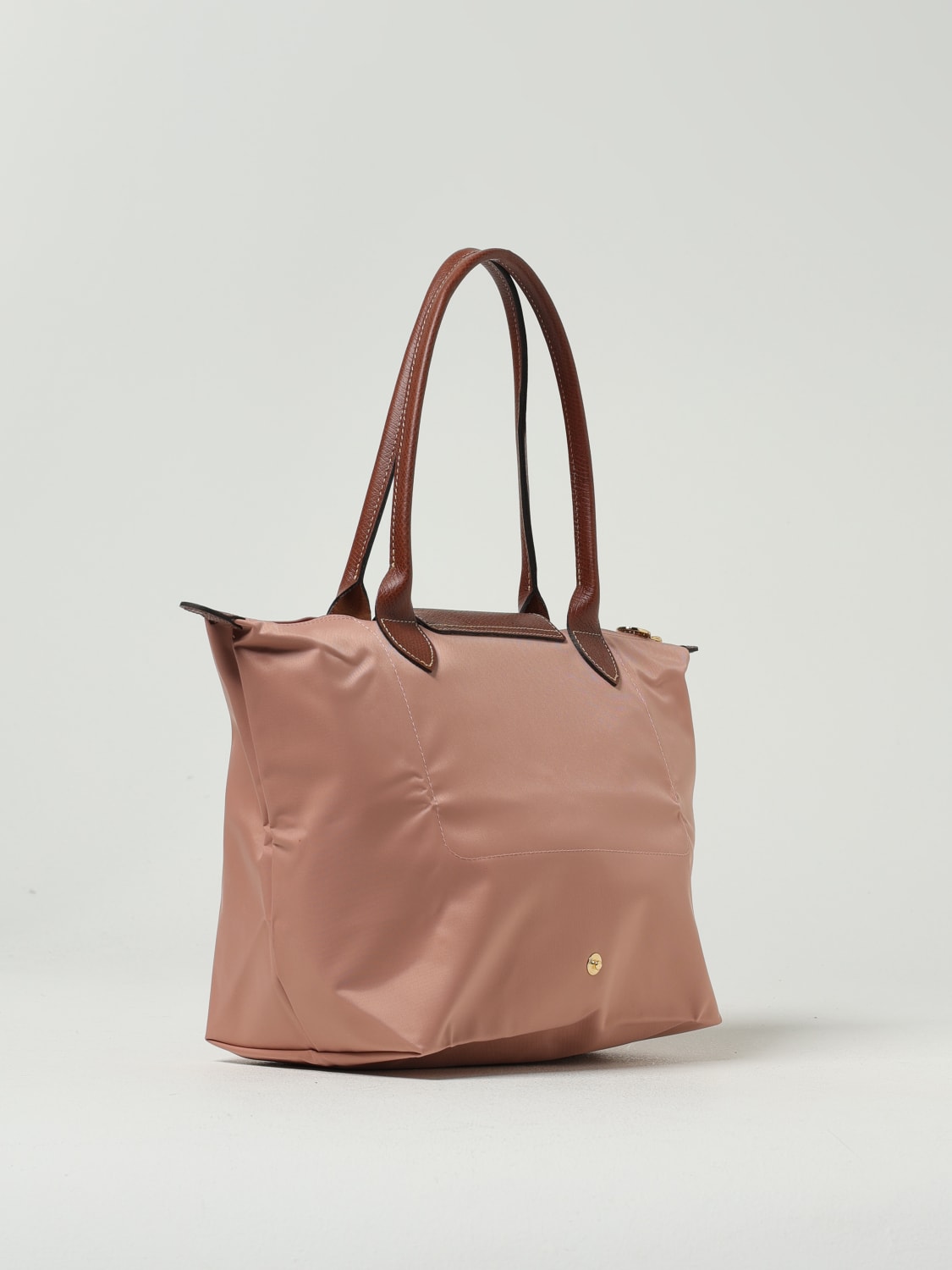 LONGCHAMP SHOULDER BAG: Longchamp Le Pliage bag in nylon and grained leather, Blush Pink - Img 2
