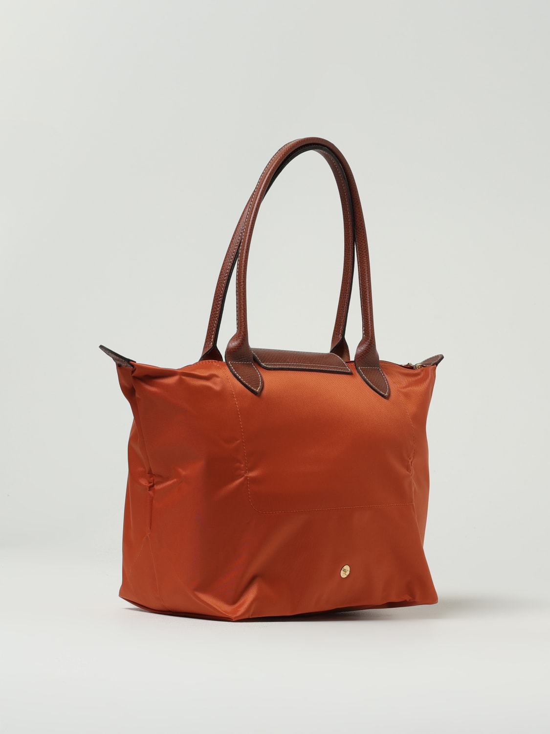 LONGCHAMP SHOULDER BAG: Longchamp Le Pliage bag in nylon and grained leather, Brick Red - Img 2