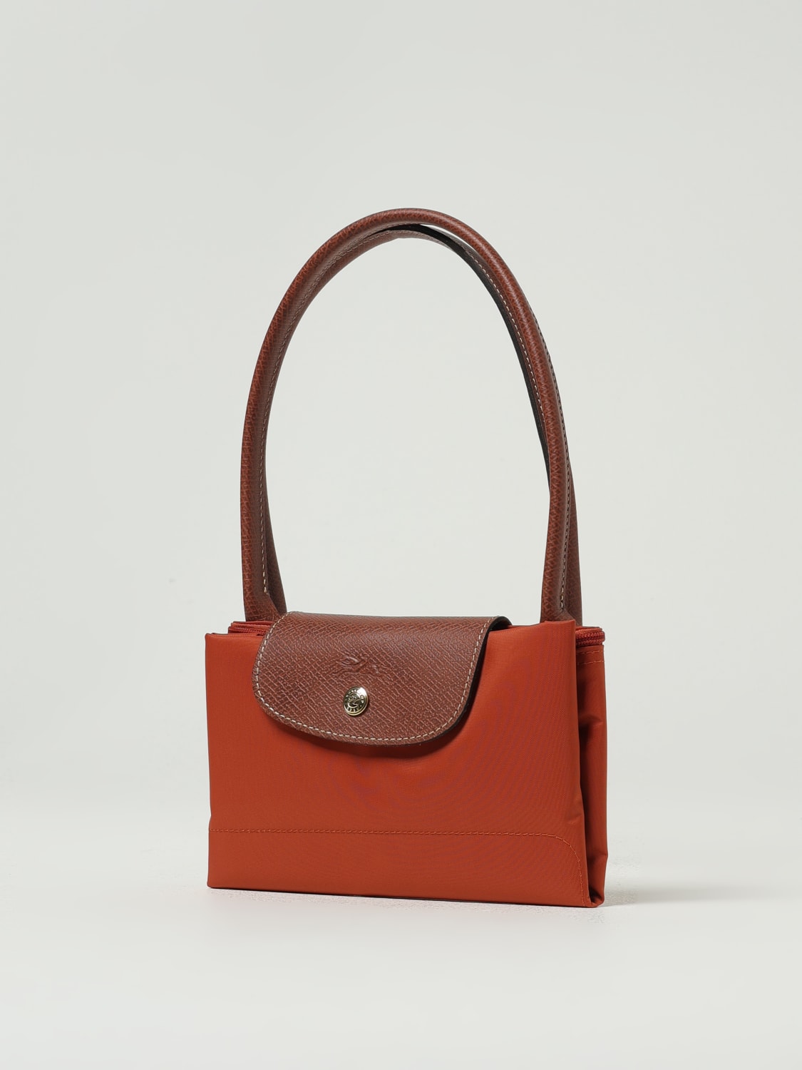 LONGCHAMP: Le Pliage bag in nylon and grained leather