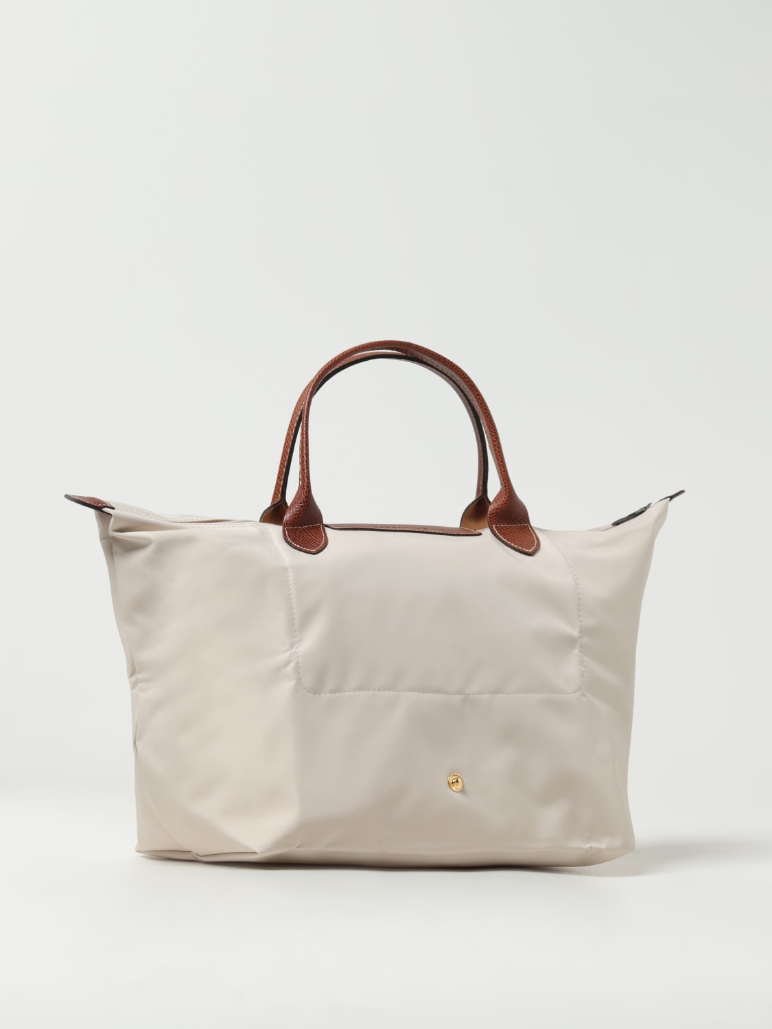 LONGCHAMP HANDBAG: Longchamp Le Pliage recycled nylon and leather bag, Yellow Cream - Img 2