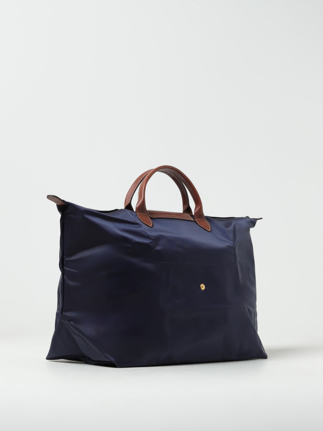 LONGCHAMP TOTE BAGS: Longchamp Le Pliage bag in nylon and grained leather, Navy - Img 2