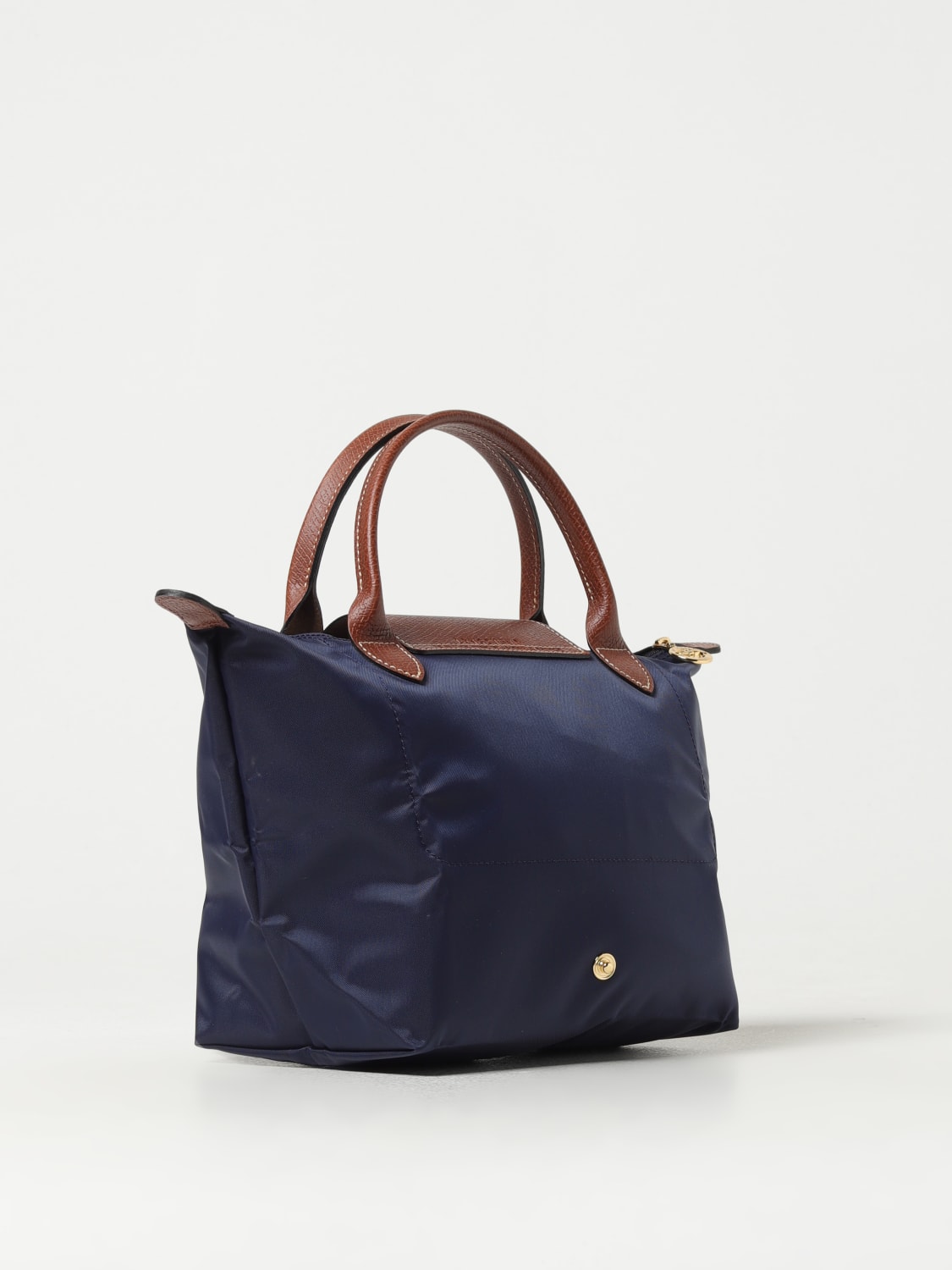 LONGCHAMP HANDBAG: Longchamp Le Pliage Original S bag in nylon and grained leather, Navy - Img 2