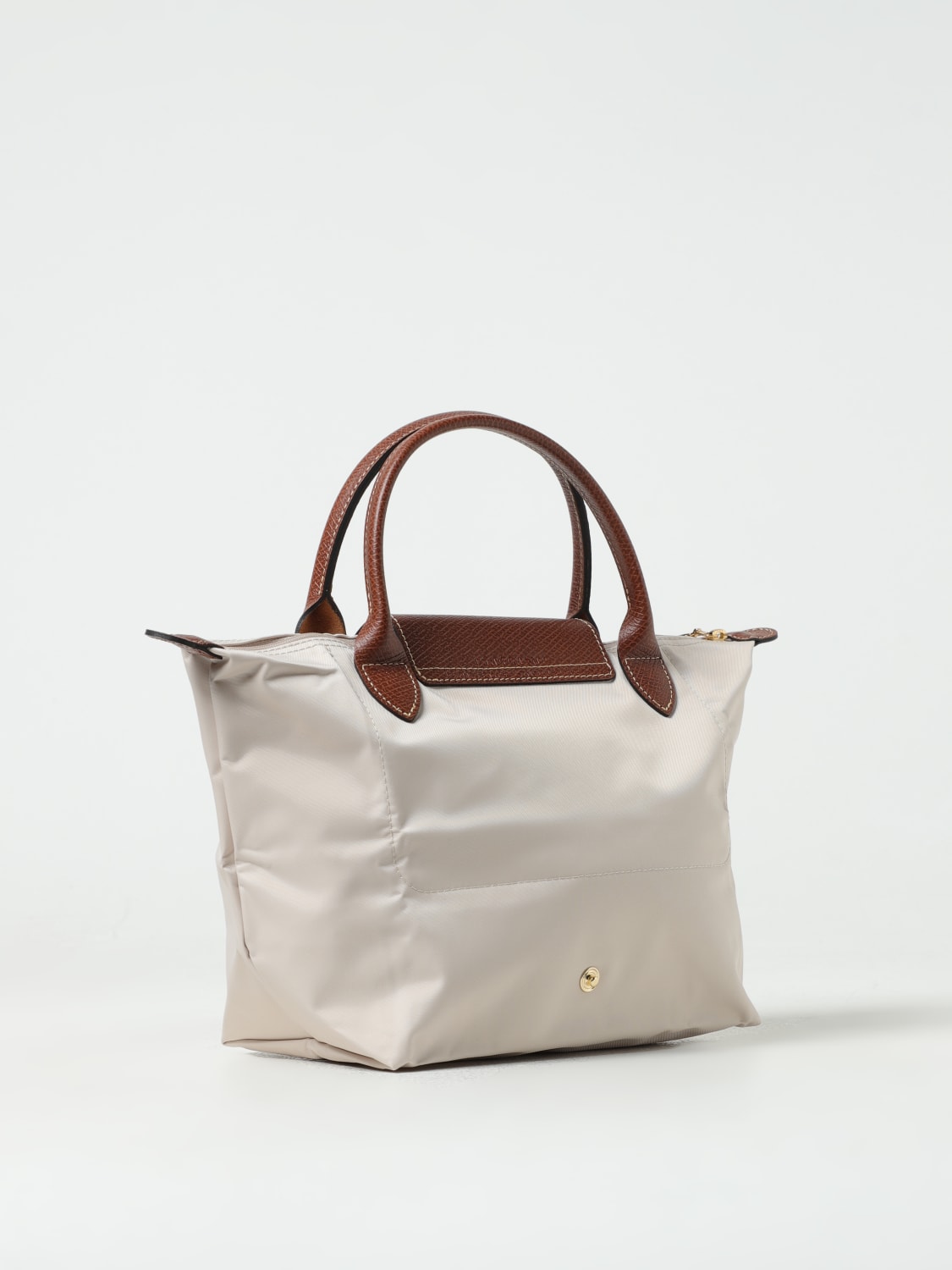 LONGCHAMP HANDBAG: Longchamp Le Pliage Original S bag in nylon and grained leather, Yellow Cream - Img 2