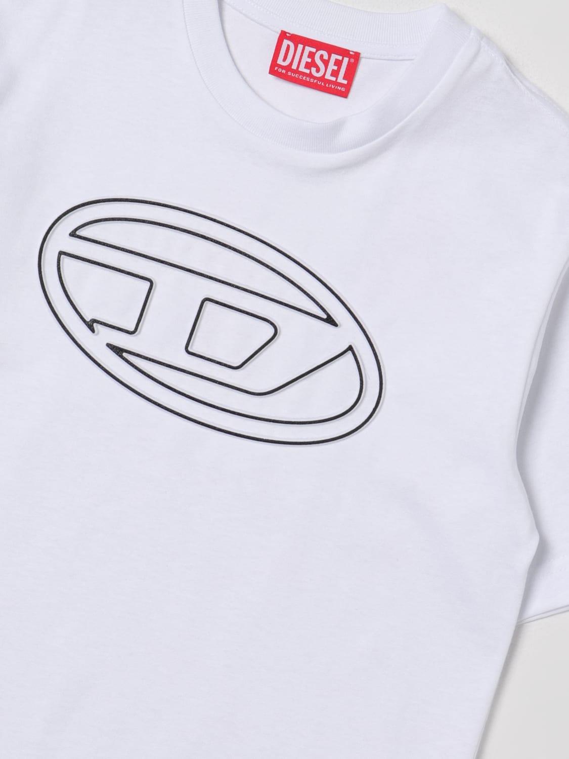 DIESEL T-SHIRT: Diesel Oval D cotton t-shirt, White - Img 3