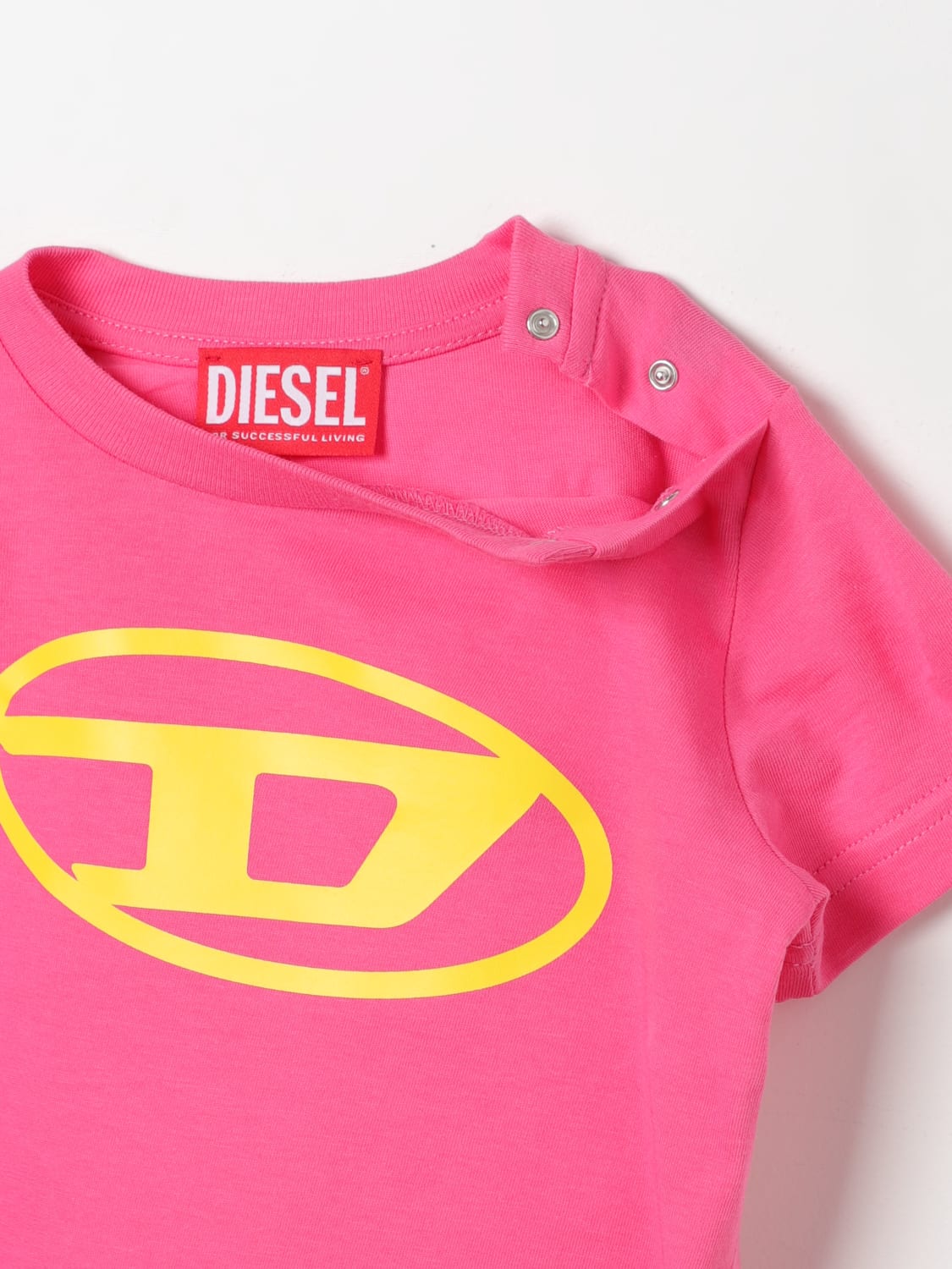 DIESEL T-SHIRT: Diesel t-shirt with logo, Pink - Img 3
