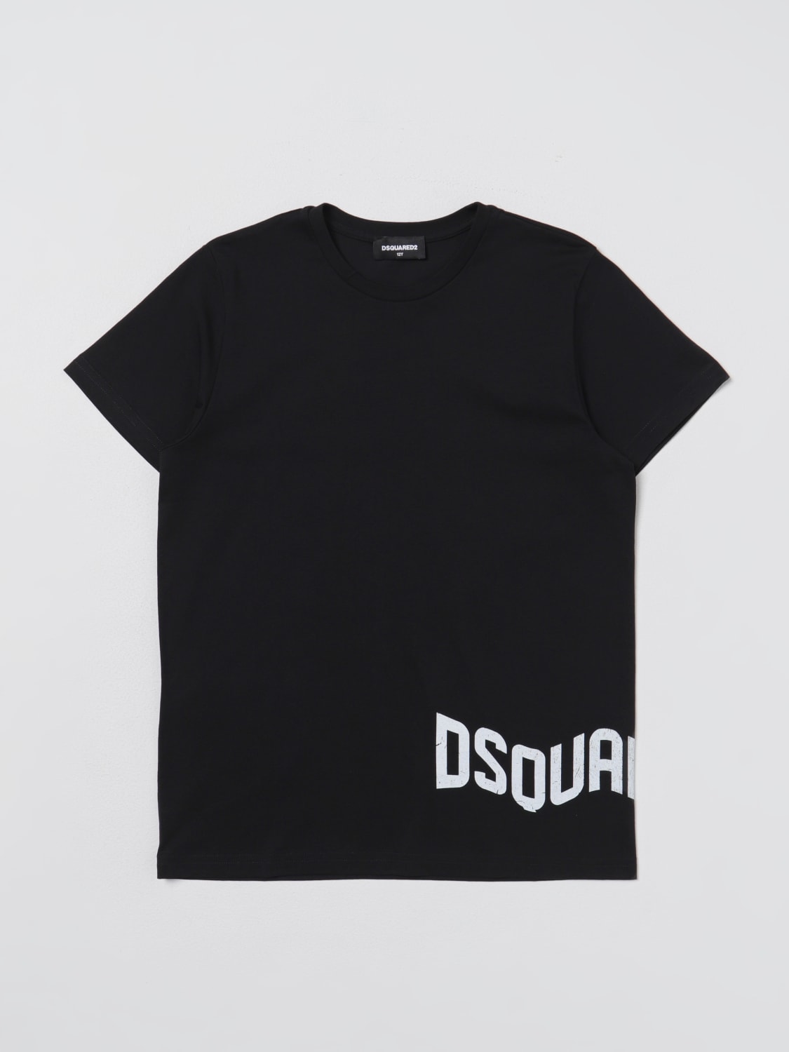 DSQUARED2 T-SHIRT: T-shirt Dsquared2 Junior con stampa logo, Nero - Img 1