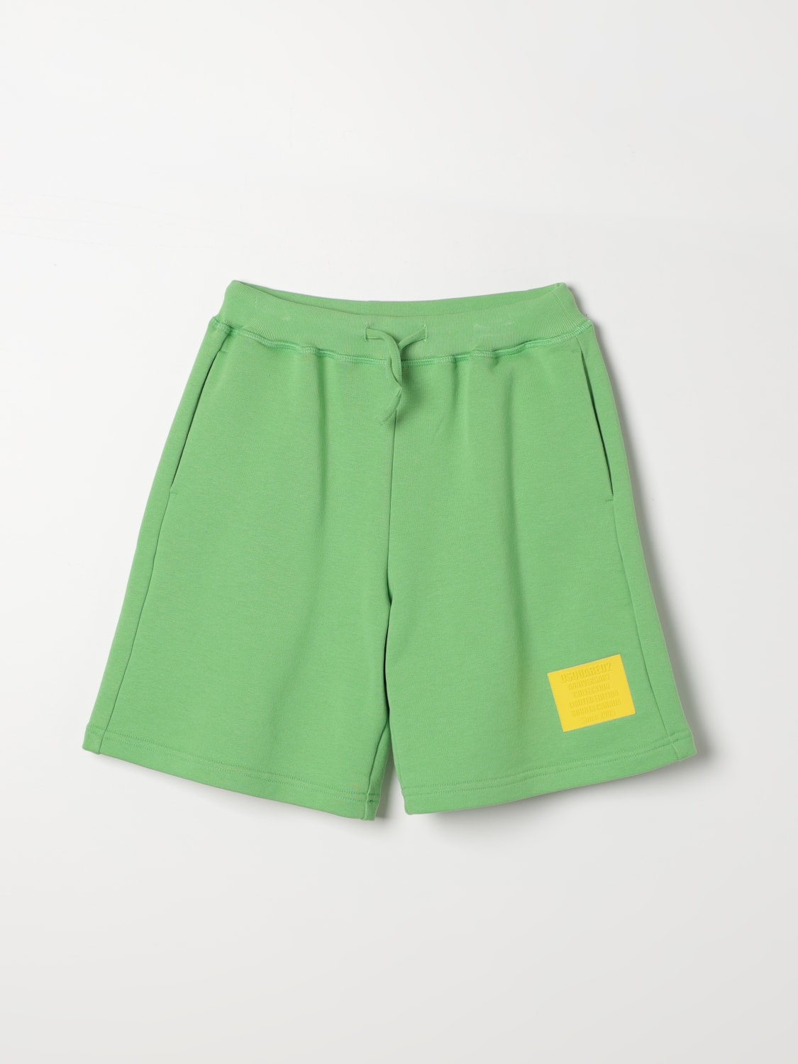 DSQUARED2 PANTALONCINO: Pantaloncino Dsquared2 junior in cotone con logo , Verde - Img 1