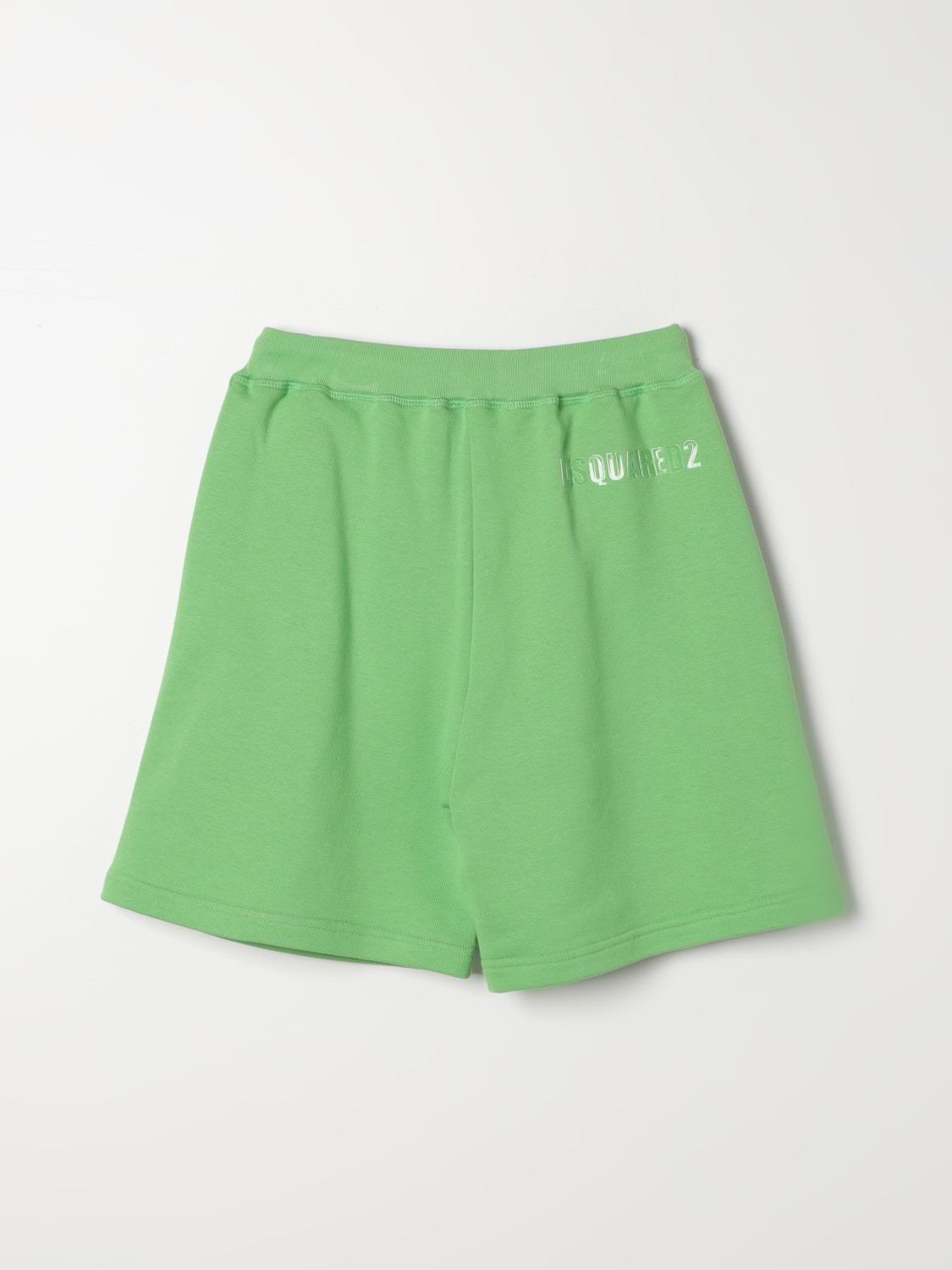 DSQUARED2 PANTALONCINO: Pantaloncino Dsquared2 junior in cotone con logo , Verde - Img 2