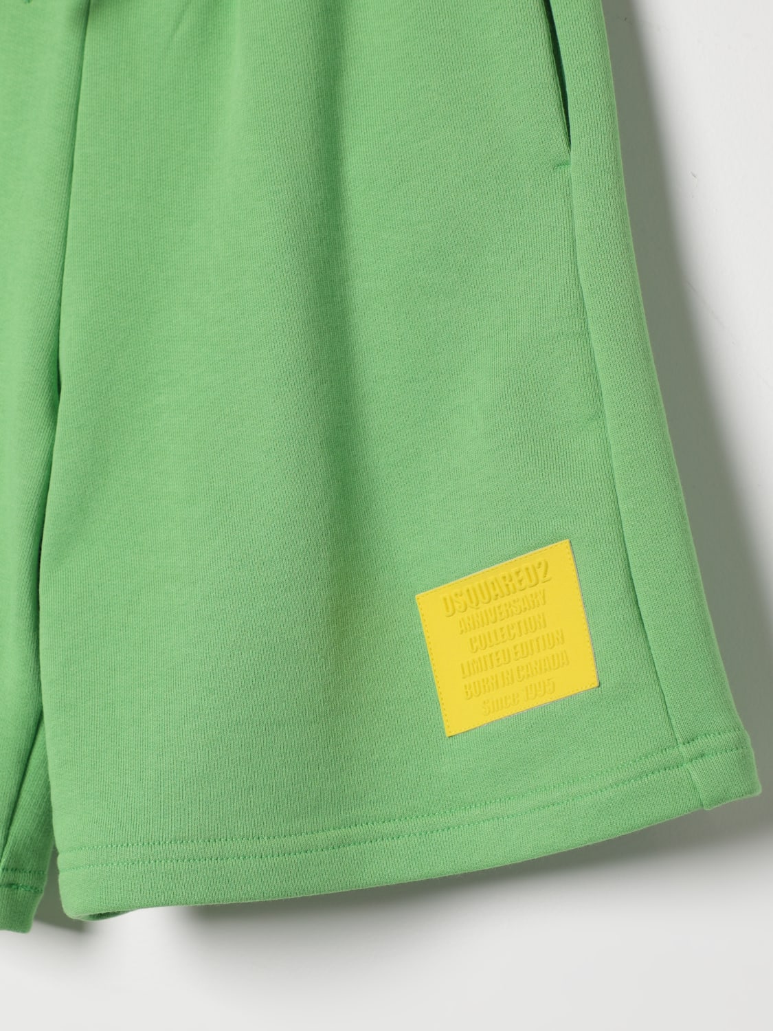 DSQUARED2 PANTALONCINO: Pantaloncino Dsquared2 junior in cotone con logo , Verde - Img 3