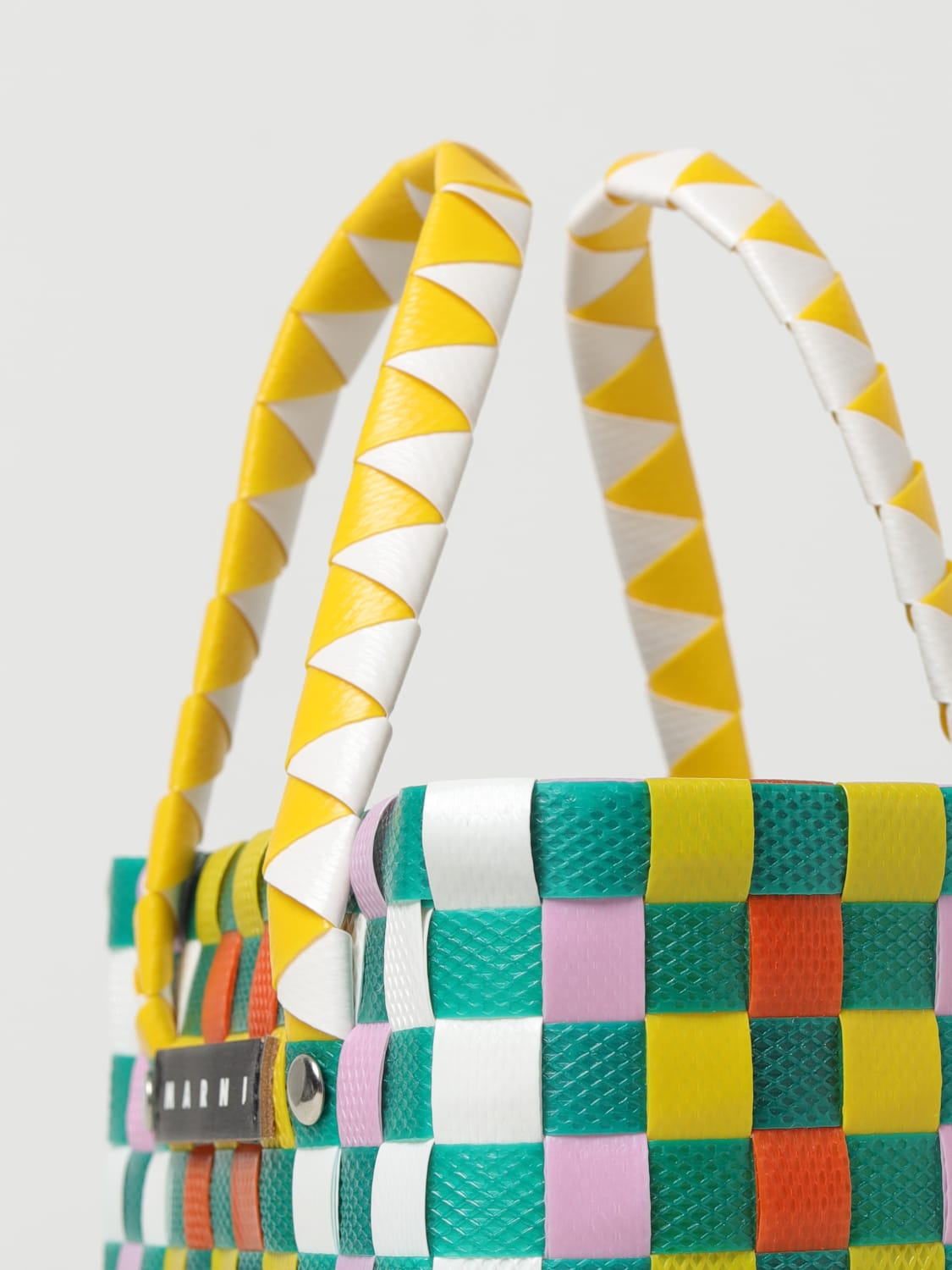 MARNI CLUTCH: Marni bag in woven polypropylene, Green - Img 3