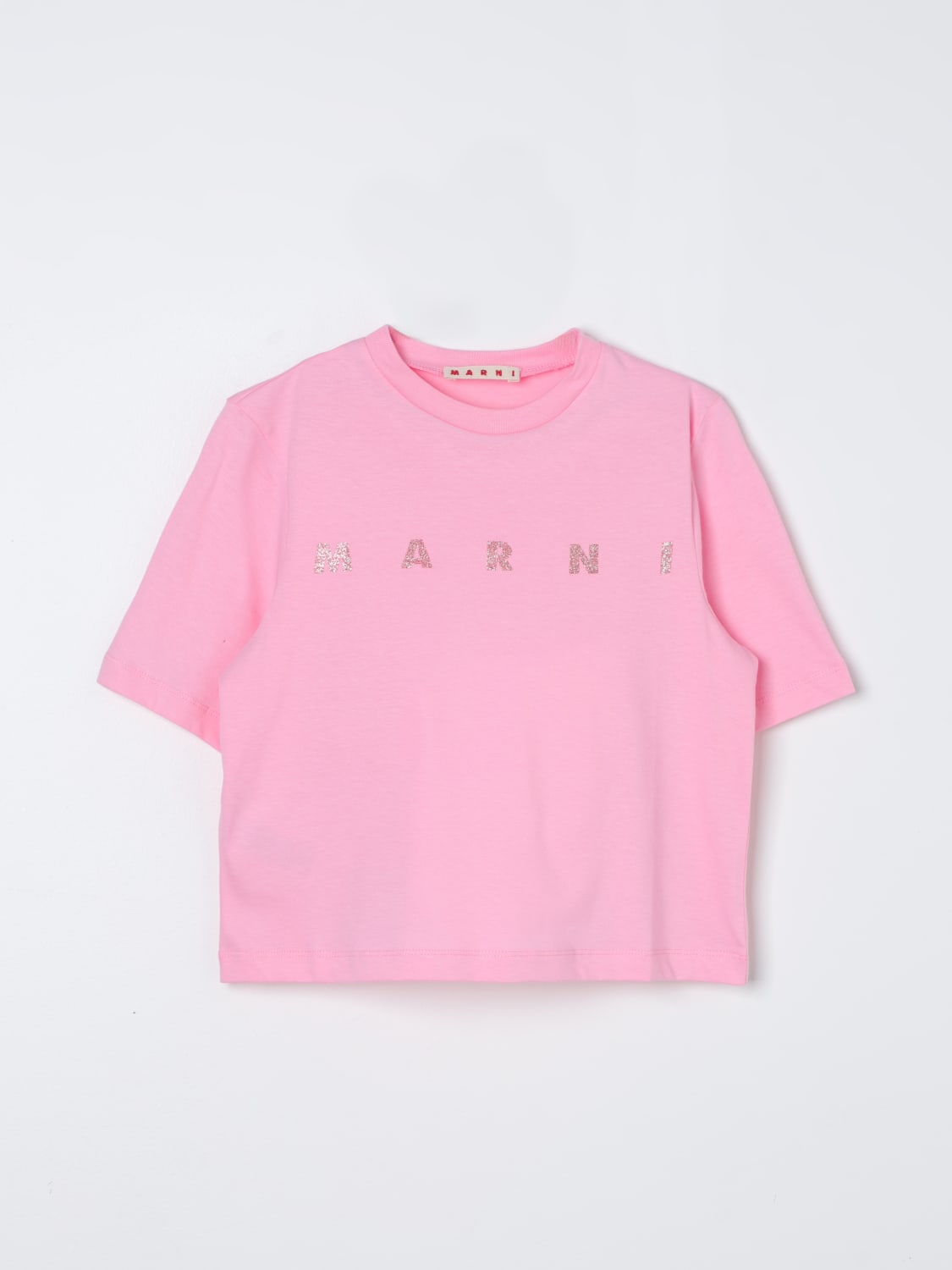 MARNI T-SHIRT: T-shirt crop Marni di cotone, Rosa - Img 1