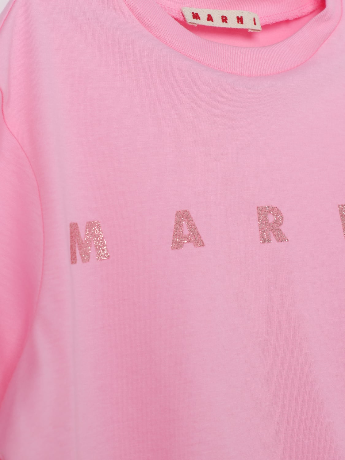 MARNI T-SHIRT: T-shirt crop Marni di cotone, Rosa - Img 3