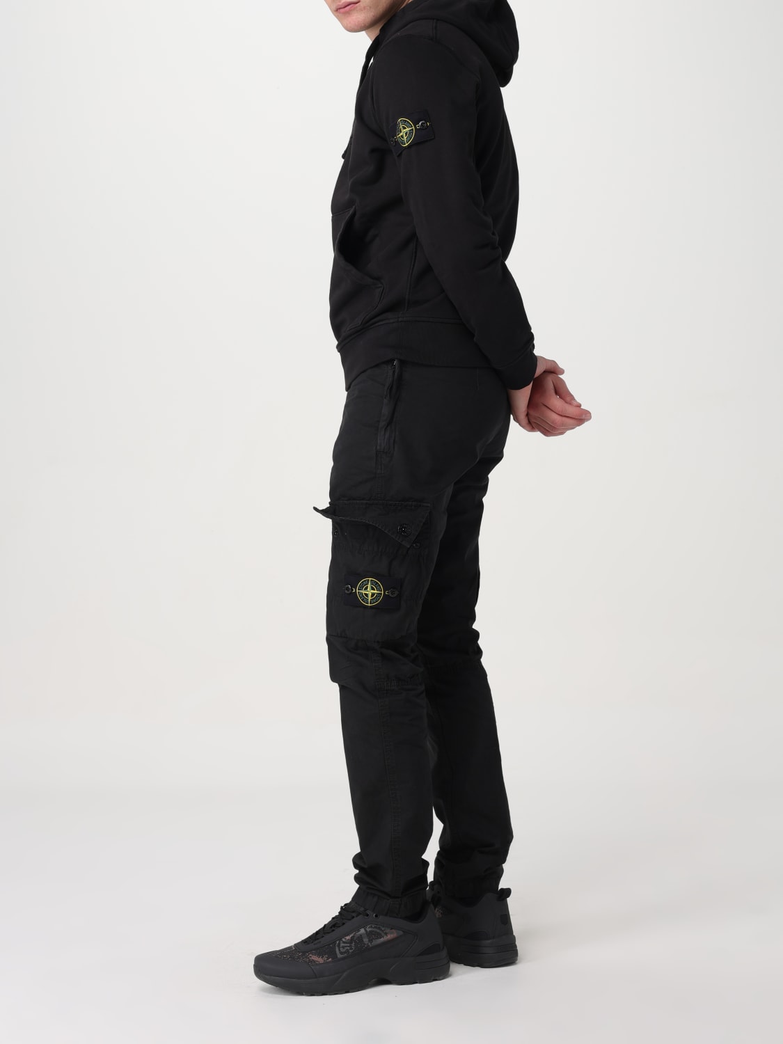 STONE ISLAND FELPA: Felpa Stone Island in jersey con cappuccio, Nero - Img 2