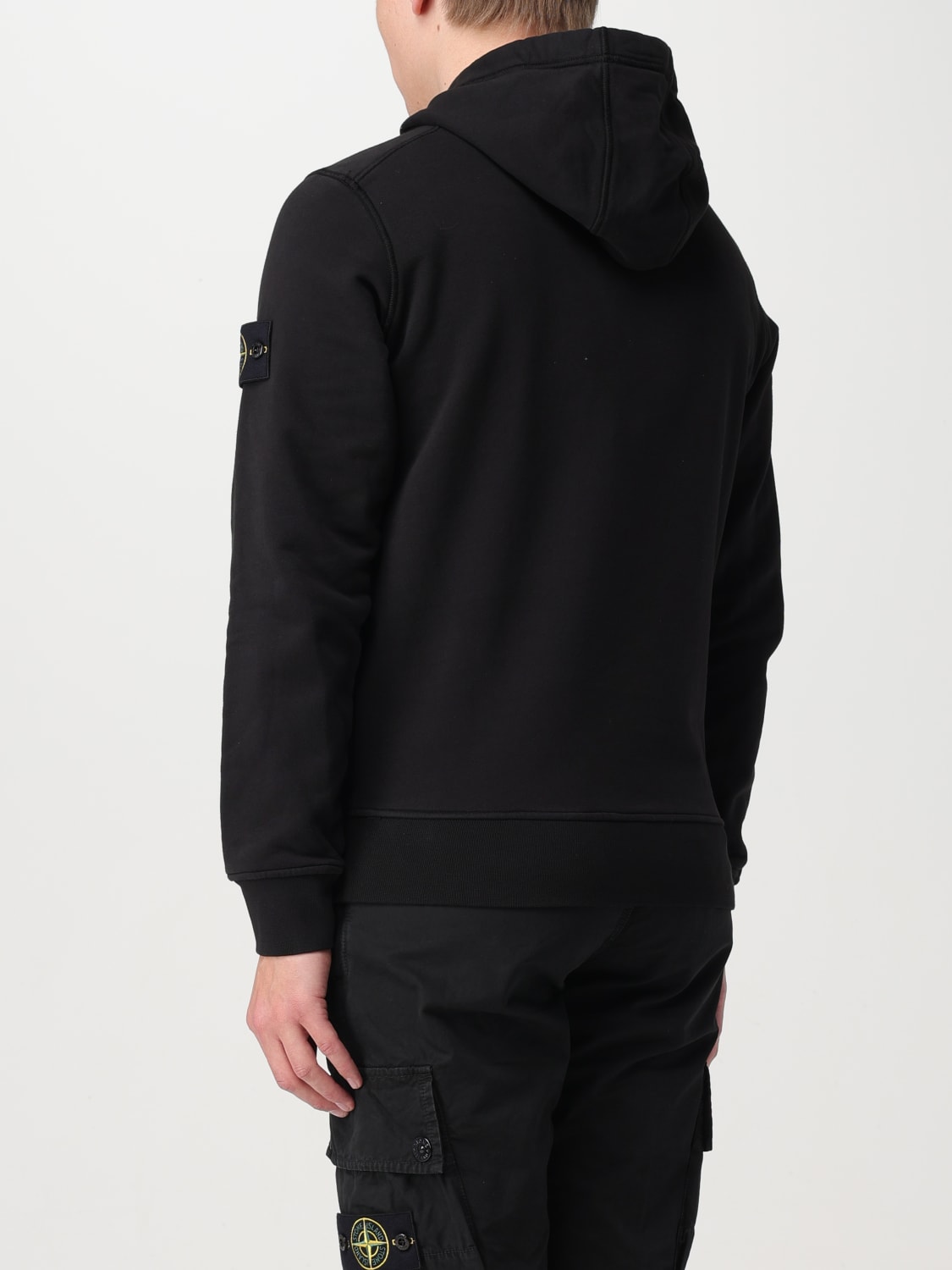 STONE ISLAND FELPA: Felpa Stone Island in jersey con cappuccio, Nero - Img 3