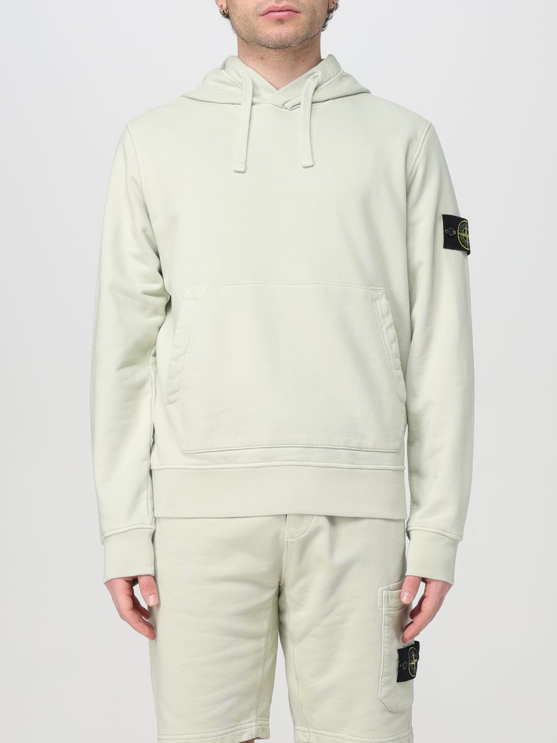STONE ISLAND FELPA: Felpa Stone Island in jersey con cappuccio, Bosco - Img 1
