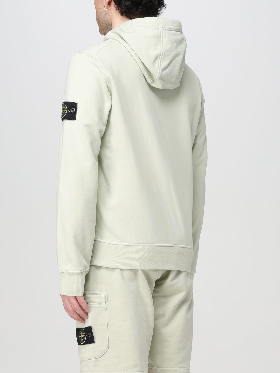 STONE ISLAND FELPA: Felpa Stone Island in jersey con cappuccio, Bosco - Img 3