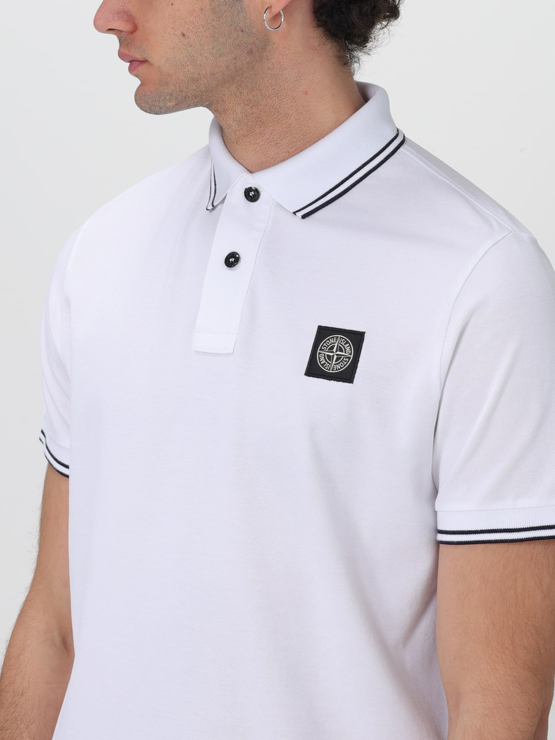 STONE ISLAND：ポロシャツ メンズ - ホワイト | GIGLIO.COM