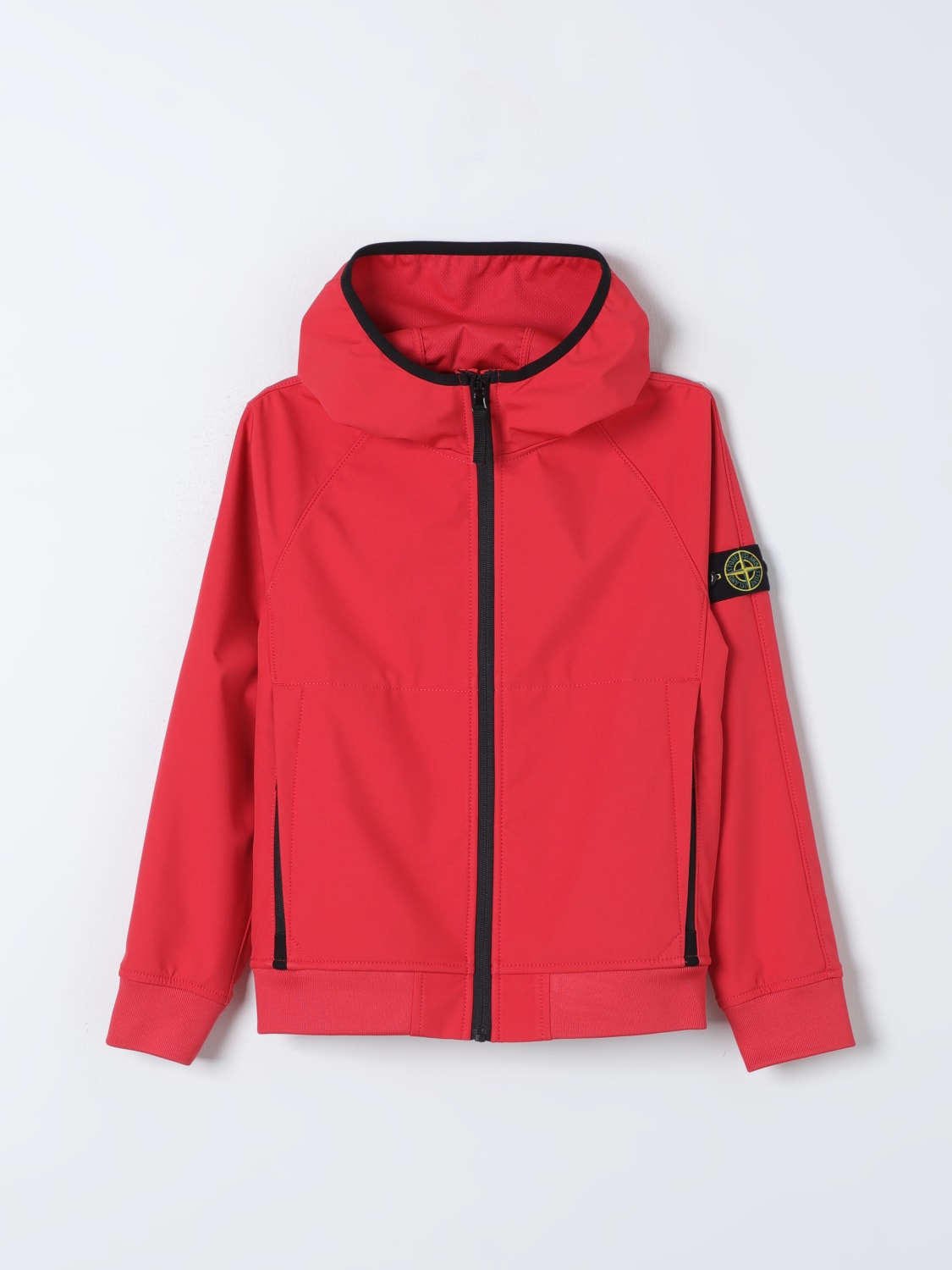 Red stone island jacket junior on sale