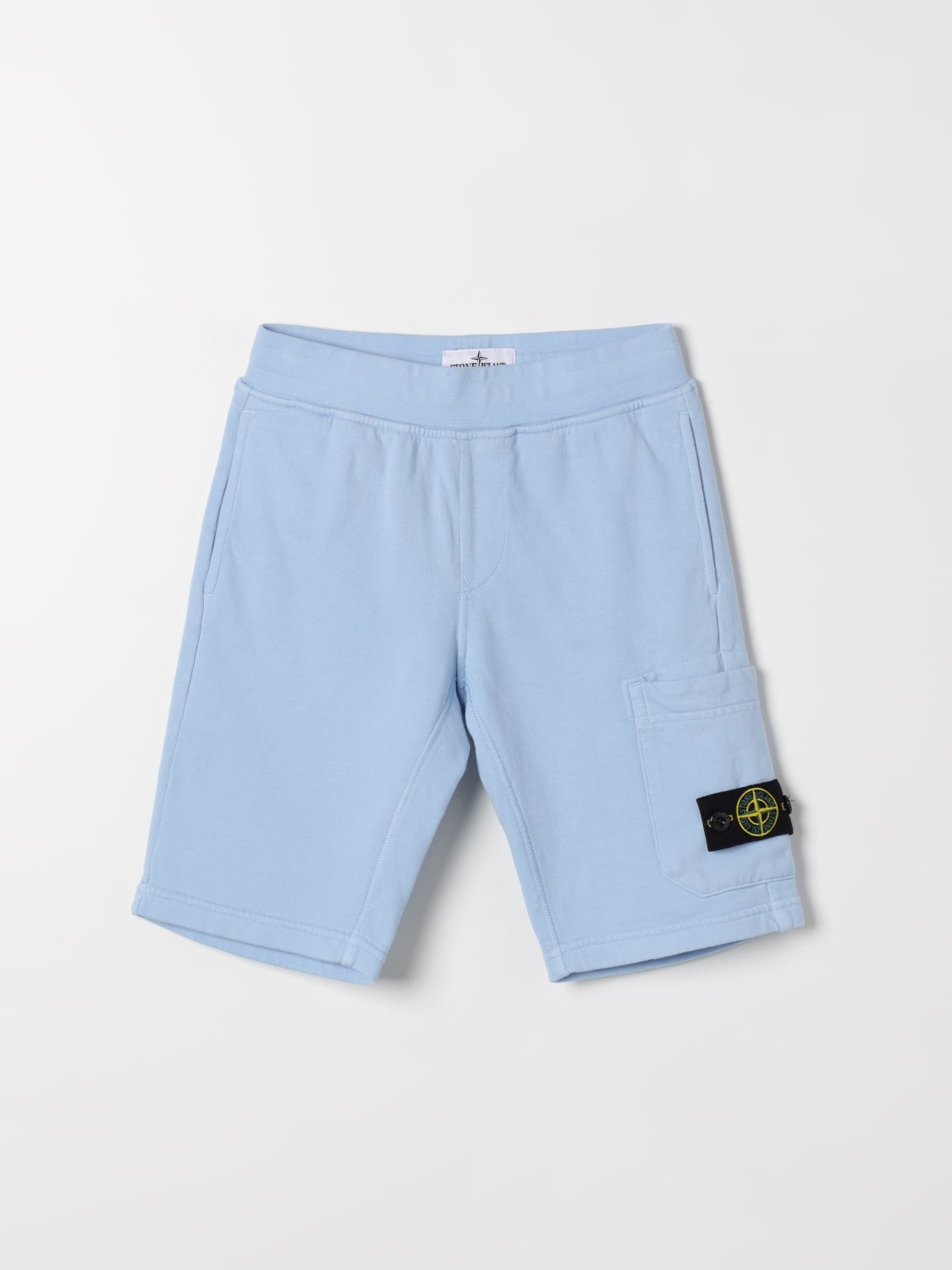 Stone Island Junior Outlet Shorts kids Sky Blue Stone Island Junior shorts 61840 online at GIGLIO.COM