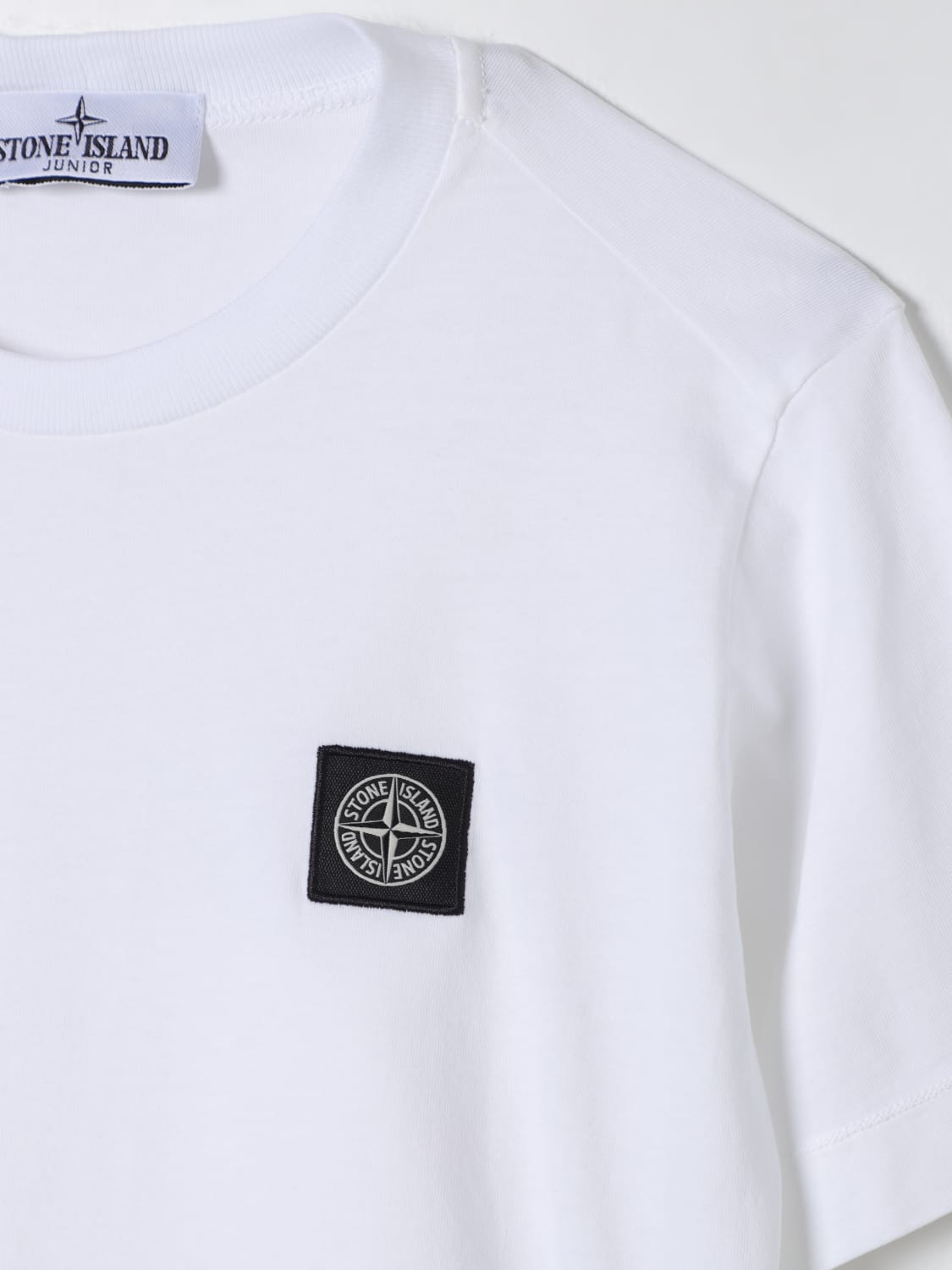 Stone Island Junior Outlet T shirt basic Bianco T Shirt Stone Island Junior 20147 online su GIGLIO.COM