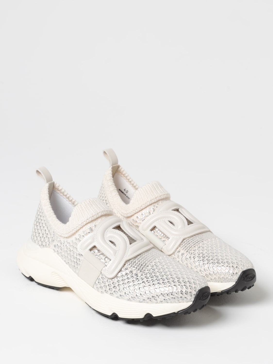 TOD'S SNEAKERS: Sneakers Tod's in lana tricot laminata, Ghiaccio - Img 2