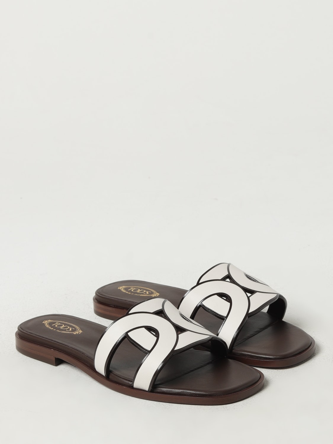 TOD'S SANDALI BASSI: Sandalo Chain Tod's in nappa , Bianco - Img 2