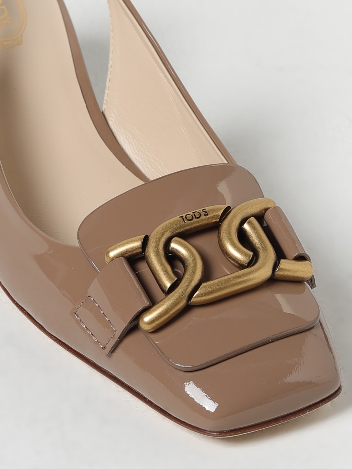 TOD'S SCARPE CON TACCO: Slingback Tod's in vernice , Cipria - Img 4