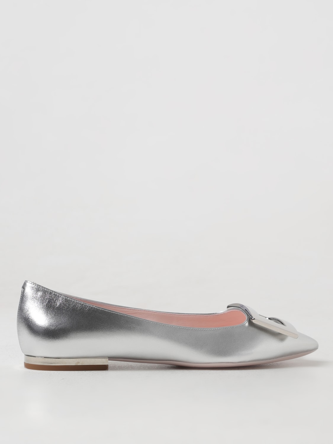 ROGER VIVIER Shoes woman Silver Roger Vivier ballet flats RVW57528260KAC online at GIGLIO.COM