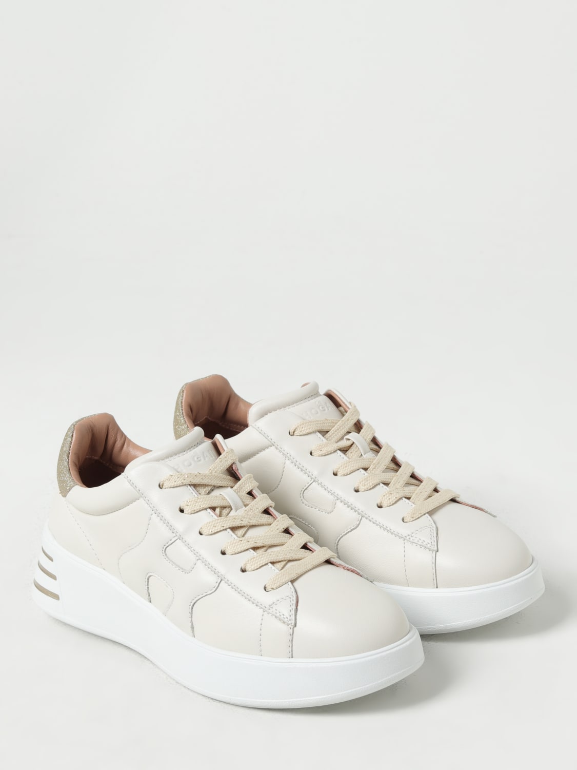 HOGAN SNEAKERS: Hogan Rebel H564 Nappa leather sneakers, Beige - Img 2