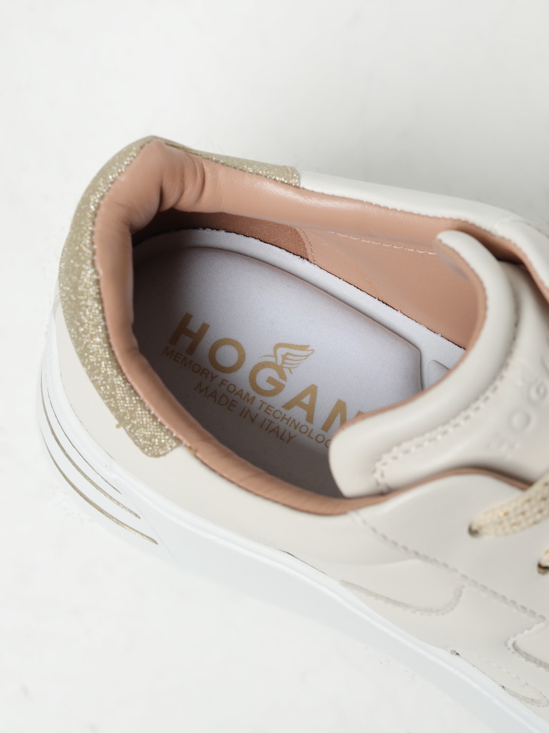 HOGAN SNEAKERS: Hogan Rebel H564 Nappa leather sneakers, Beige - Img 4